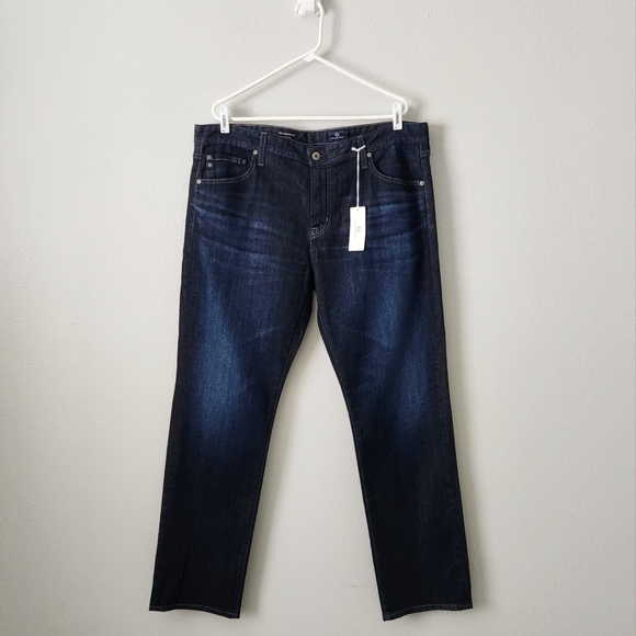 AG NEW Adriano Goldschmied The Graduate Darker Blue Denim Jeans, 38x32 - Picture 3 of 11